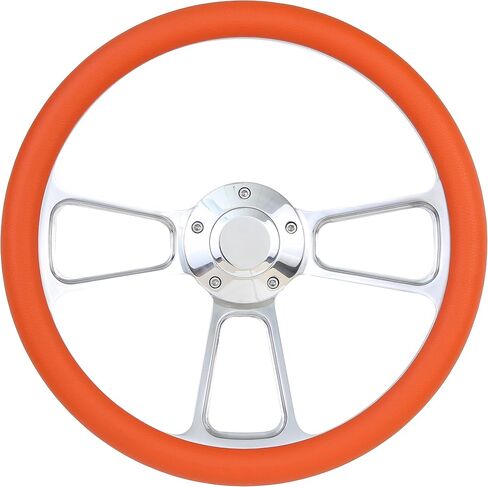 ForeverSharp 5-Bolt Steering Wheel 14 Inch Aluminum with Black Wrap and Horn in Saudi Arabia