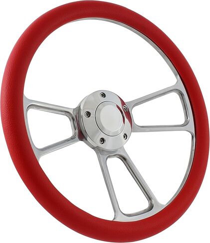 ForeverSharp 5-Bolt Steering Wheel 14 Inch Aluminum with Black Wrap and Horn in Saudi Arabia