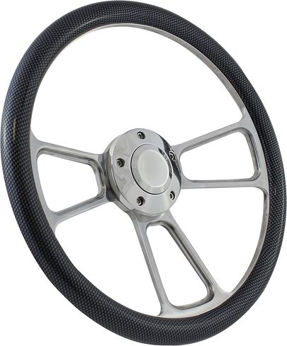 ForeverSharp 5-Bolt Steering Wheel 14 Inch Aluminum with Black Wrap and Horn in Saudi Arabia
