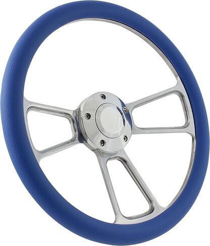 ForeverSharp 5-Bolt Steering Wheel 14 Inch Aluminum with Black Wrap and Horn in Saudi Arabia