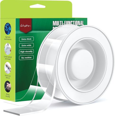 Double Sided Tape Heavy Duty for Walls - Nano Tape Strong Adhesive,Residue-Free, Multi-Functional Reusable Gel Tape,Perfect for Home and Office Use, 1.57inch x 120inch in Saudi Arabia