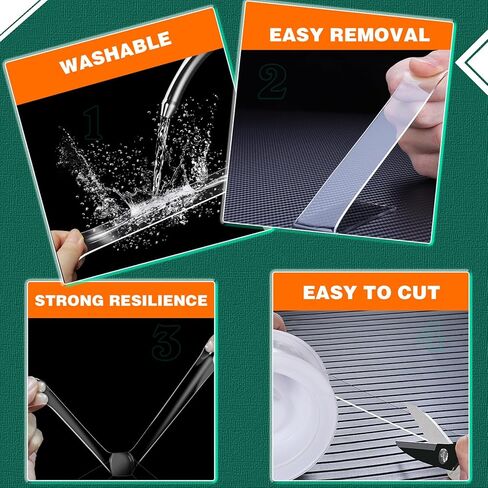 Double Sided Tape Heavy Duty for Walls - Nano Tape Strong Adhesive,Residue-Free, Multi-Functional Reusable Gel Tape,Perfect for Home and Office Use, 1.57inch x 120inch in Saudi Arabia