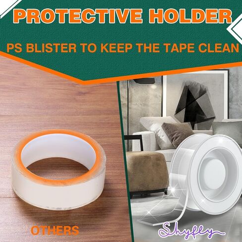 Double Sided Tape Heavy Duty for Walls - Nano Tape Strong Adhesive,Residue-Free, Multi-Functional Reusable Gel Tape,Perfect for Home and Office Use, 1.57inch x 120inch in Saudi Arabia