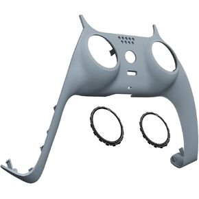 eXtremeRate Solid White Decorative Trim Shell Compatible with p s 5 Controller, DIY Replacement Clip Shell, Custom Plates Cover Compatible with p s 5 Controller with Accent Rings