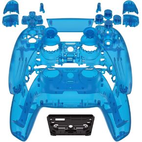 eXtremeRate Full Set Shell with Buttons Touchpad Cover, Clear Atomic Purple Custom Replacement Decorative Trim Shell Front Back Plates Compatible with p s 5 Controller BDM-010 020