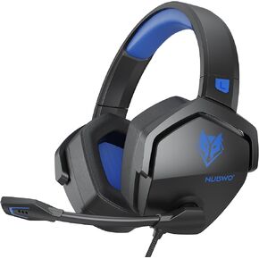 NUBWO N16 Gaming Headset for Xbox, PS5, PS4, PC, NS, Mac - Over Ear Headphones with Microphone, Stereo Sound, Wired Xbox Headet with 3.5mm Audio Jack (Black Green)