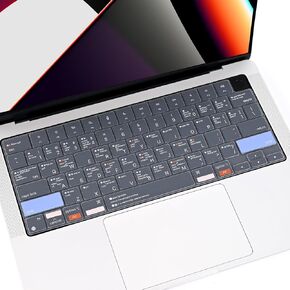 EooCoo Premium MacOS Shortcut غطاء لوحة المفاتيح رقيق للغاية لجهاز MacBook Pro 14 بوصة 16 بوصة M4 M3 M2 M1 Pro Max Chip 2024-2021 MacBook Air 15 بوصة 13.6 بوصة M3 M2 رقاقة، رمادي