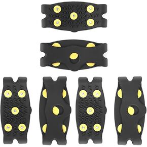 Ximimark 6 pcs 5 Teeth Crampons Shoe Covers, Non-Slip Ice Cleats for Outdoor Sports Camping Hiking