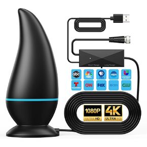 Indoor TV Antenna,Long Range 1000 Miles,Antenna for Smart TV 4K 1080p Support, 360° Signal Reception with Signal Booster,13.5ft Coax HDTV Cable for All TV