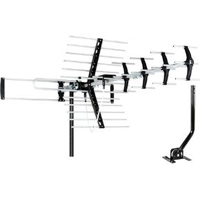 Five Star Outdoor HDTV Antenna up to 200 Mile Long Range, Attic or Roof Mount, Digital OTA Antenna for 4K 1080P VHF UHF Supports 4 TVs Installation Kit & J Mount, ATSC 3.0 Ready