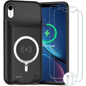 Battery Case for iPhone XR , Newest 10000mAh Rechargeable Portable Charging Case with Wireless Charging Compatible for iPhone XR (6.1 inch) with Carplay Extended Battery Pack Charger Case (Black)