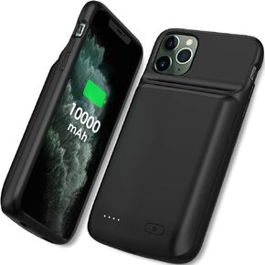 NEWDERY Battery Case for iPhone 11 Pro Max, 10000mAh Portable Protective Charging Case Extended Rechargeable Battery Power Bank for 6.5 Inch iPhone 11 Pro Max (Black)
