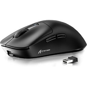 ATTACK SHARK X3 Wireless Gaming Mouse, 49g Ergonomic Computer Mouse, Triple Modes PAW3395 26K DPI Optical Sensor, 200h Battery Life, Programmable Buttons, Gaming Accessories for PC/Laptop/Mac (White)