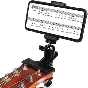 Mr.Power Guitar Bass Head Phone Holder Live Broadcast Bracket Clip Compatible with iPhone, Compatible with Samsung Smart Phones (Guitar Head Phone Holder)
