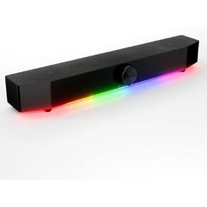 Tilted Nation Monitor Sound Bar for PC Desktop - Gaming Soundbar - LED RGB Computer Speakers with USB Wired or Wireless Bluetooth 5.0, 3.5 AUX