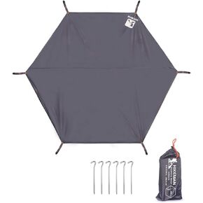 HIKEMAN Hexagonal Tent Footprint,1-4 Person Ultralight Waterproof Tent Tarp Ground Sheet Mat with 6 Tent Stakes for Camping Hiking Picnic Backpacking