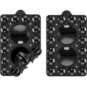 ZYCCER Double Sided Silicone Suction Phone Holder Mount,Compatible with iPhone and Android Cases Hands-Free Mirror Shower Phone Mount Strong Grip Holder (Black, Double Sided 2PCS)