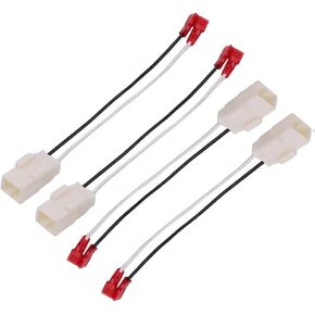 4 Pack 72-6514 Speaker Wire Harness Adapter Plug Compatible with Jeep Wrangler Chrysler Town & Country Speaker Harness Adapter Dodge Dakota Front Rear Door Speaker Wiring Harness Adapter