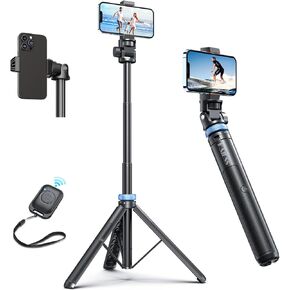 Kaiess 62" Tripod for iPhone, Selfie Stick Tripod & Phone Tripod Stand with Remote, Cell Phone Tripod for iPhone, Extendable Travel Tripod Compatible with iPhone 15/14/13 Pro Max/Android
