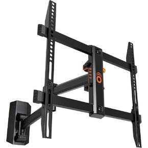 ECHOGEAR SwiftStud Swivel Full Motion TV Wall Mount for TVs Up to 60" - Smooth Extention, Tilt - Wall Template for Easy Install On 1 Stud - Level & Hide Cables After Install