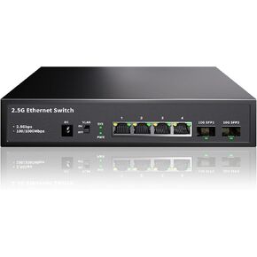 STEAMEMO 8-Port 2.5G Unmanaged Ethernet Switch, 8X 2.5G Base-T Ports, 1X 10G SFP, 60Gbps Switching Capacity, Compatible with 100/1000/2500Mbps, 2.5Gb Network Switch for Wireless AP, NAS, PC