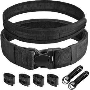 MOZETO Duty Belt, 2" Police Security Nylon Duty Belts Law Enforcement Officer with 2 Duty Belt Key Holder and 4 Belt Keepers