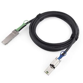 QSFP (SFF-8436) to SFF-8088 DDR Hybrid Min SAS Cable, External Copper SAS Cable for NetApp DS4243 DS4246 DS2246, 100-Ohm, 1-m(3.3ft)