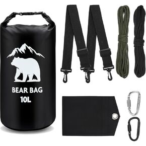 1 Set Bear Bags for Food Backpacking 20L Bear Food Bag Hanging System Bear Proof Food Storage Includes Waterproof Bear Bag, Rock Pouch, Hooks and Nylon Ropes for Camping Hiking (20 L, Orange)
