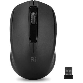Rii Wireless Mouse, 2.4G Portable Computer Mice for PC, Laptop, Windows,Office Included Wireless USB dongle (Black)