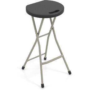 Goplus Folding Stool, Extra Tall 28 inch Foldable Camping Stool for Adults with 550 lb Capacity, Portable Plastic Fold up Stool, Collapsible Round Stool with Handle for Fishing Hiking Gardening BBQ