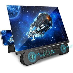 18‘’ Large Phone Screen Magnifier 3D HD Mobile Phone Magnifier Projector Screen for Movies Videos Games Screen Magnifying Glass with 2-in-1 Foldable Mobile Phone Stand Holder for All Smartphones in Saudi Arabia