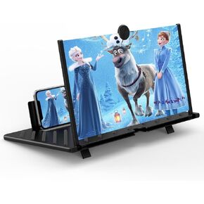 20" Screen Magnifier for Smartphone, Mobile Phone 3D Magnifier, Screen Expanders for Movies, Videos, and Gaming, Foldable Phone Stand with Screen Amplifier – Compatible with All Smartphones (Black)