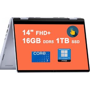 Dell Inspiron 14 7440 2-in-1 Laptop | 14" FHD+ Anti-Glare Multi-Touch | Intel 10-core Core 7 150U Processor | 16GB DDR5 1TB SSD | Backlit FHD Camera ExpressCharge MaxxAudio Pro Win11Pro Blue