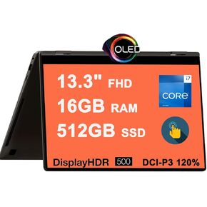 SAMSUNG Galaxy Book3 360 2-in-1 Laptop 13.3" FHD AMOLED Touchscreen HDR500 120% DCI-P3 Intel 12-Core i7-1360P Processor 16GB RAM 512GB SSD Backlit Fingerprint Thunderbolt4 FHD Camera Win11 Gray
