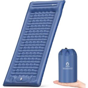QPAU Camping Sleeping Pad, 2 Person Camping Mat, Enhanced Support for Healthy, with Built-in Foot Pump, 4.7 Inch Durable Sleeping Mattress for Camping, Hiking, Backpacking and Home