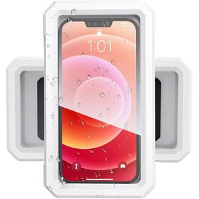 Shower Phone Holder Waterproof, 360° Rotation Phone Case, Anti-Fog High Sensitivity Stand for Bathroom Wall Mirror Bathtub Kitchen Up to 6.8 Inch Cell Phone