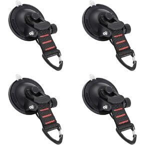 4PCS Outdoor Vehicle Side Tent Suction Cups Camping Canopy Hook Suction Cups Car Tie Down Holder Powerful Hook Suction Cups Rotatable Heavy Duty Hook Suction Cups for Caravans