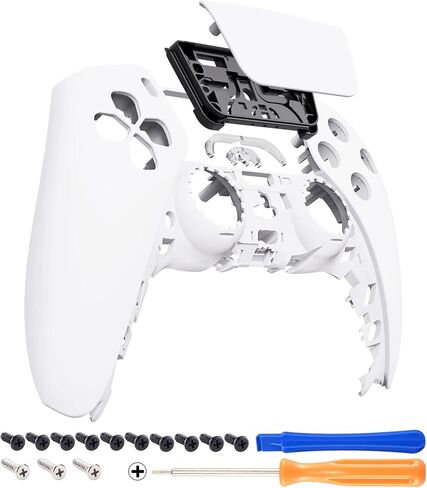 eXtremeRate Black Soft Touch Touchpad Front Top Shell Compatible with ps5 Controller BDM-010 020 030 040 050, DIY Replacement Shell Custom Touch Pad Cover Compatible with ps5 Controller in Saudi Arabia