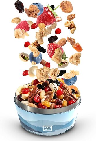 وعاء معزول قابل للطي مع غطاء من HYDAWAY - 1 لتر (950 مل)، أوعية كبيرة قابلة للطي من السيليكون للتخييم والمركبات الترفيهية والسفر، وعاء ماء محمول للكلاب، يمكن طيه حتى 2.54 سم، مقاوم للانسكاب وحافة فولاذية in Kuwait