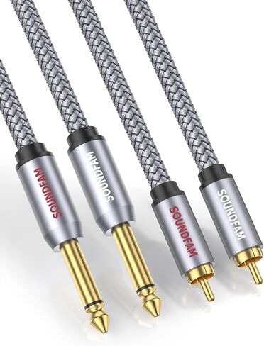 RCA Y Splitter RCA/Phono Splitter Cable 1 Male to 2 Female Gold-Plated Plug RCA Splitter Stereo Y Adapter for Subwoofer, TV, CD Player, Home Theater-Grey(1Feet/30cm) in Saudi Arabia