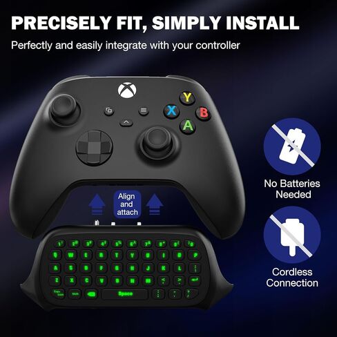 لوحة مفاتيح MoKo RGB بإضاءة خلفية لوحدة تحكم Xbox One، وXbox Series X/S، ولوحة مفاتيح لوحة الدردشة اللاسلكية مع جهاز استقبال 2.4G، وملحقات Xbox لجهاز Xbox One S/Elite in Kuwait
