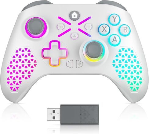 Gamrombo 【وحدة تحكم لاسلكية مطورة مع استبدال ضوء RGB لوحدة تحكم Xbox، وXbox One Series X|S، وأجهزة الكمبيوتر التي تعمل بنظام Windows 10/11، مع 8 أوضاع إضاءة RGB/Marco/Dual Vibration/Turbo in Kuwait