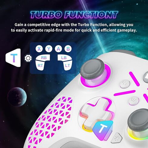 Gamrombo 【وحدة تحكم لاسلكية مطورة مع استبدال ضوء RGB لوحدة تحكم Xbox، وXbox One Series X|S، وأجهزة الكمبيوتر التي تعمل بنظام Windows 10/11، مع 8 أوضاع إضاءة RGB/Marco/Dual Vibration/Turbo in Kuwait