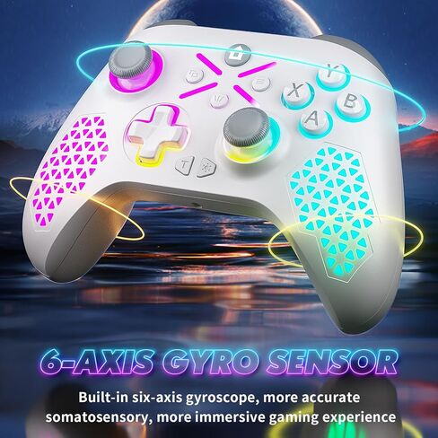 Gamrombo 【وحدة تحكم لاسلكية مطورة مع استبدال ضوء RGB لوحدة تحكم Xbox، وXbox One Series X|S، وأجهزة الكمبيوتر التي تعمل بنظام Windows 10/11، مع 8 أوضاع إضاءة RGB/Marco/Dual Vibration/Turbo in Kuwait