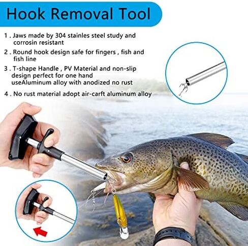 Hungdao 7 Pcs Fishing Tool Kit Fishing Backpack Kit Fishing Pliers Kit Fishing Gear Fish Hook Remover Digital Fish Scale Fish Gripper Sheath Lanyards Fish Hook Separator in Saudi Arabia