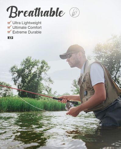 Dark Lightning Breathable Insulated Chest Waders, Perfect for 4 Seasons Fly Fishing Stocking Foot Waders for Men and Women in Kuwait