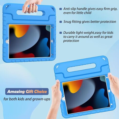 حافظة LTROP للأطفال لجهاز iPad 9th/ 8th/ 7th Generation (2021/2020/ 2019)، حافظة iPad 10.2 للأطفال، حافظة بمقبض مقاوم للصدمات لجهاز iPad 9/8/ 7 Gen 10.2 بوصة - أزرق in Kuwait