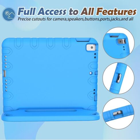 حافظة LTROP للأطفال لجهاز iPad 9th/ 8th/ 7th Generation (2021/2020/ 2019)، حافظة iPad 10.2 للأطفال، حافظة بمقبض مقاوم للصدمات لجهاز iPad 9/8/ 7 Gen 10.2 بوصة - أزرق in Kuwait