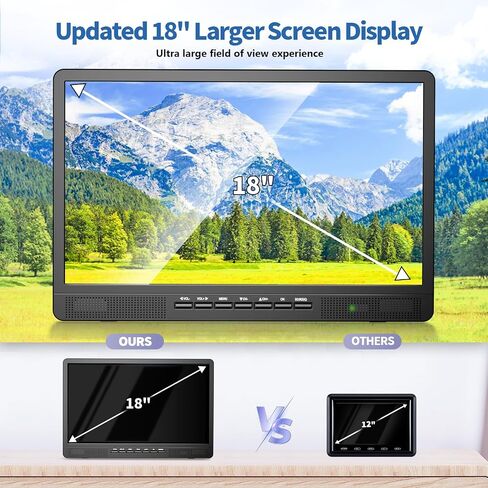 NORTHING 18" Portable TV with Bracket, 6500mAh Rechargeable Battery 1080P Portable Small TV, Battery Operated TV for Camping Home Patio in Kuwait
