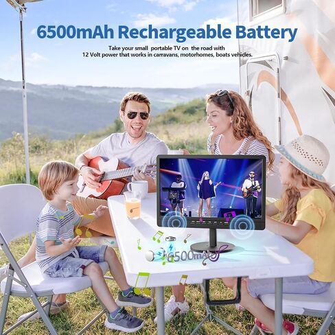 NORTHING 18" Portable TV with Bracket, 6500mAh Rechargeable Battery 1080P Portable Small TV, Battery Operated TV for Camping Home Patio in Kuwait